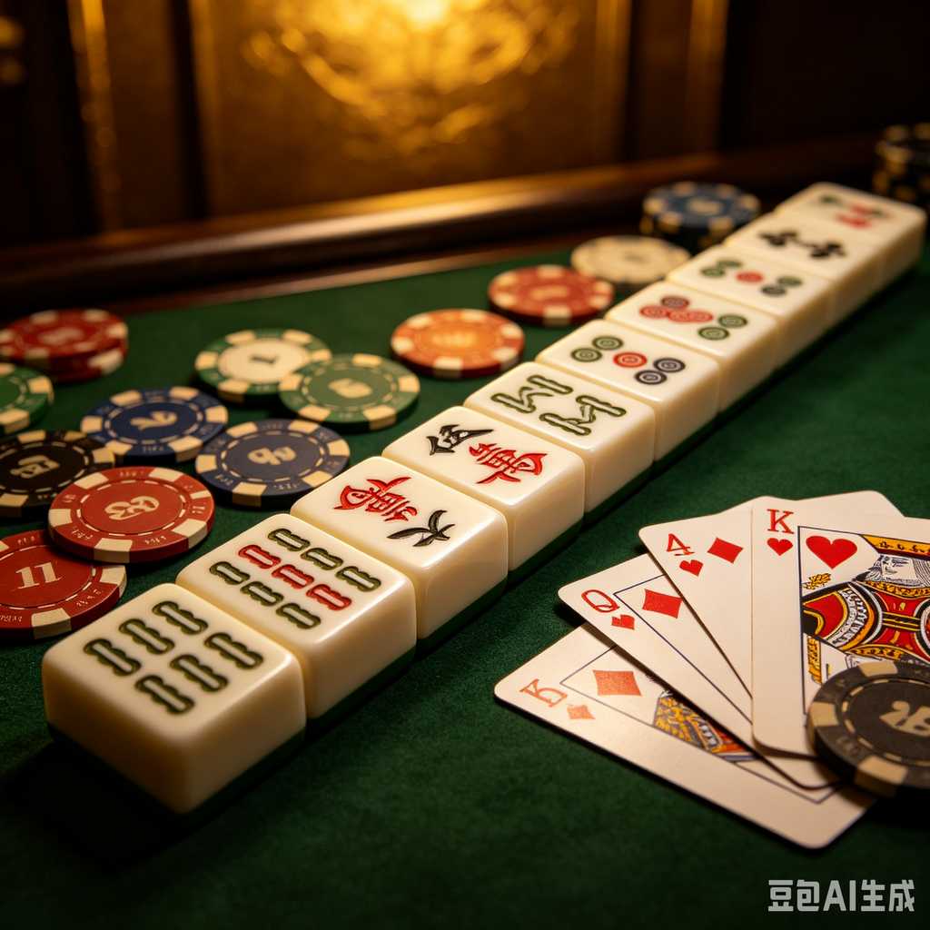 vintage text mahjong set